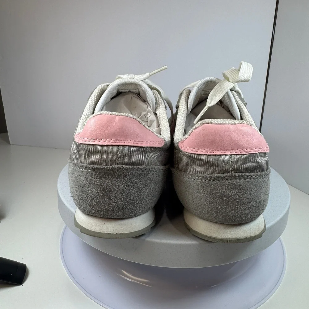 Champion Retro Women's Sneakers Gray Pink Suede Mesh‎ Lace-Up Shoes 9.5